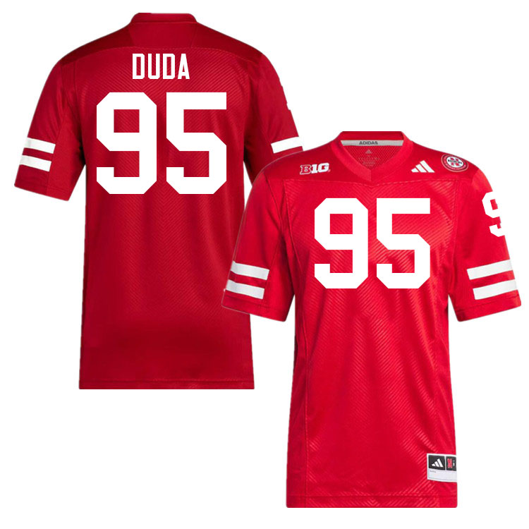 Men #95 Ethan Duda Nebraska Cornhuskers College Football Jerseys Stitched Sale-Scarlet